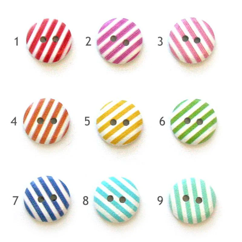 Button, wood, 15mm, stripes - Image 2