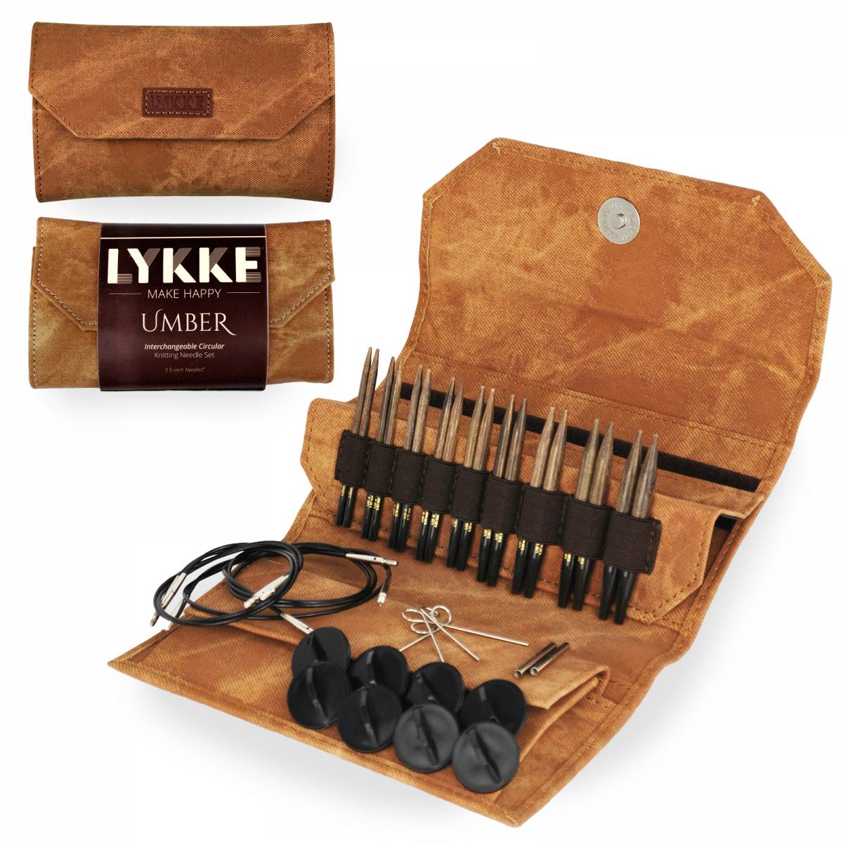 Lykke Interchangeable Knitting Needle Sets, Wood - Short Tips, 3.5" - Image 3