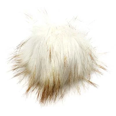 Snap-On Faux Fur Pompoms, Natural - Image 3